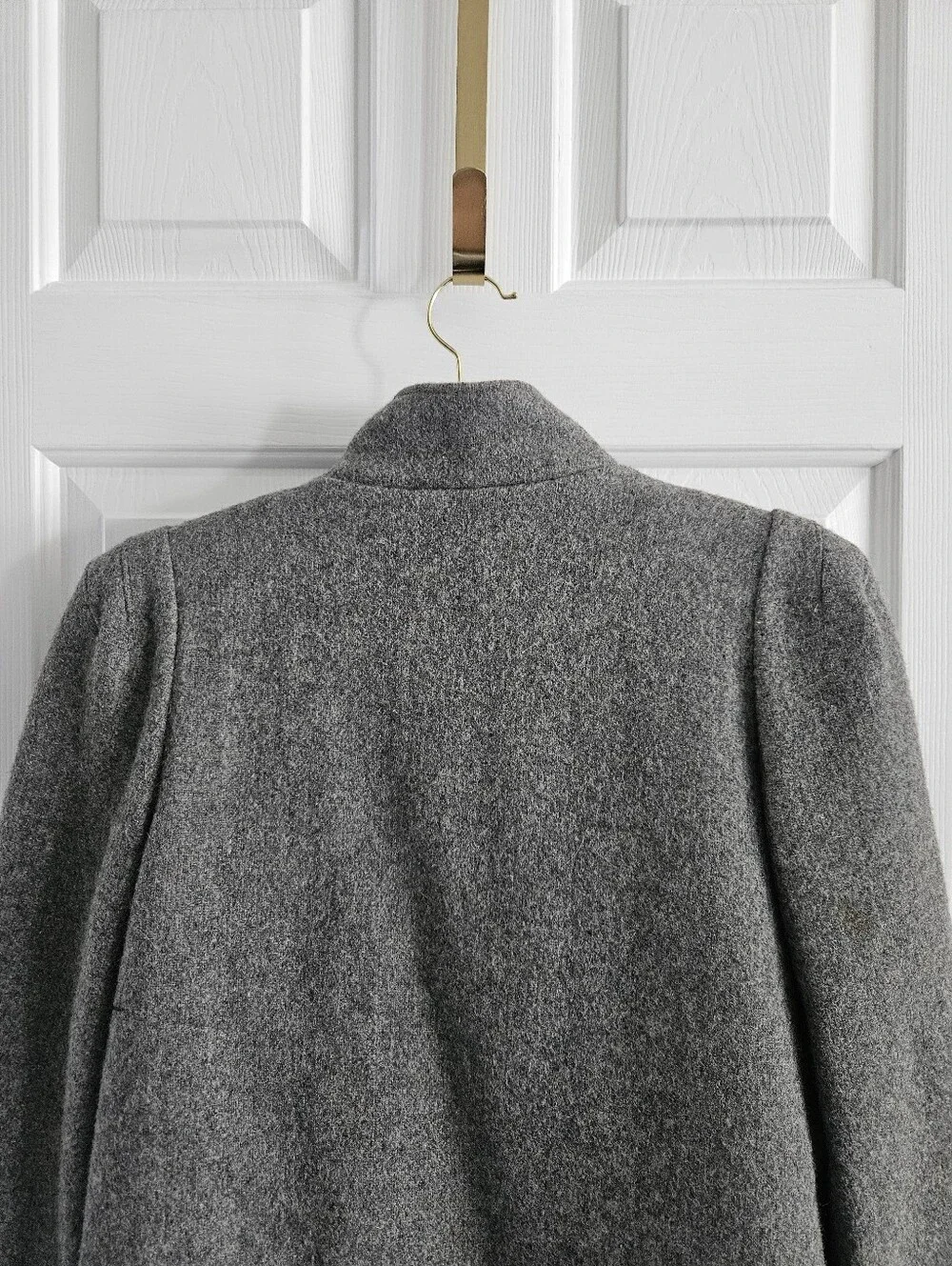 Vintage 1980s Military Gray Wool Car Coat/Overcoat